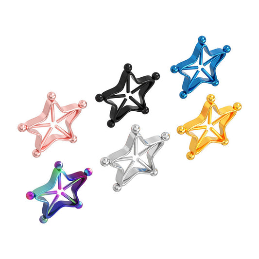 Trendy Five-pointed Star Nipple Ring Stainless Steel Piercing Nipple Ring