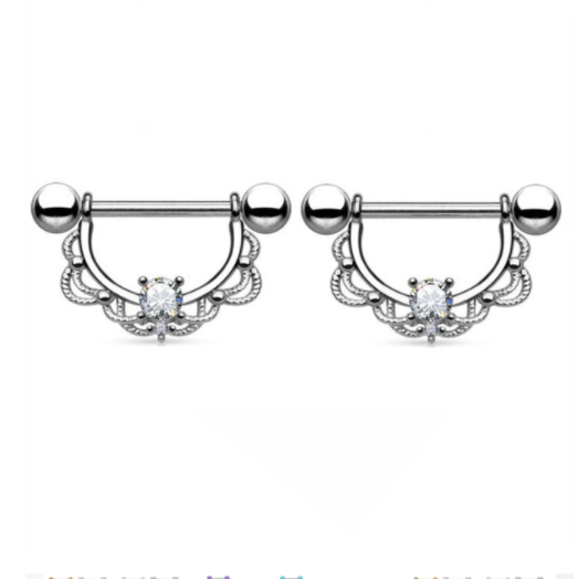 Body Piercing Jewelry Love Zircon Nipple Ring