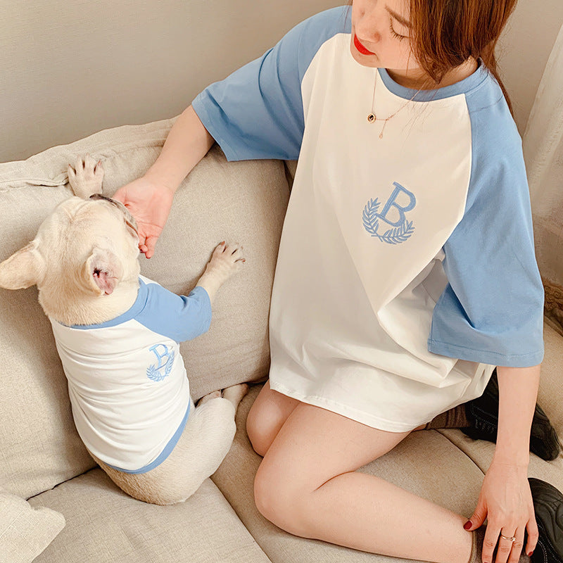 Dog clothing short sleeve parent-child clothing