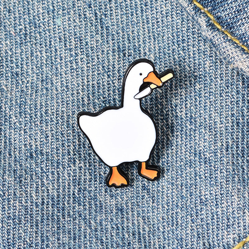 Untitled Goose Game Fun Game Big Goose Brooch