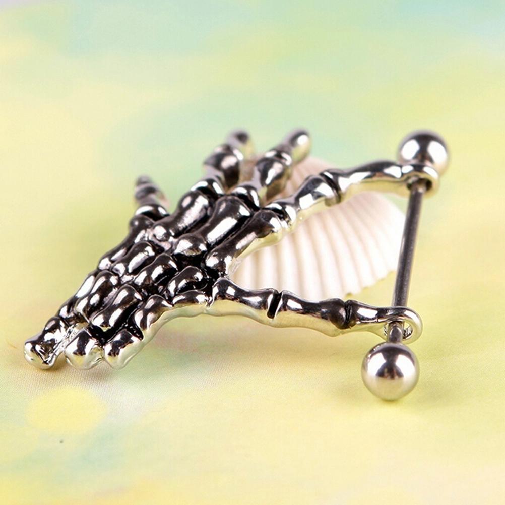 Creative Skull Piercing Punk Body Jewelry Nipple Piercing Skeleton Gauntlets Sexy Barbell