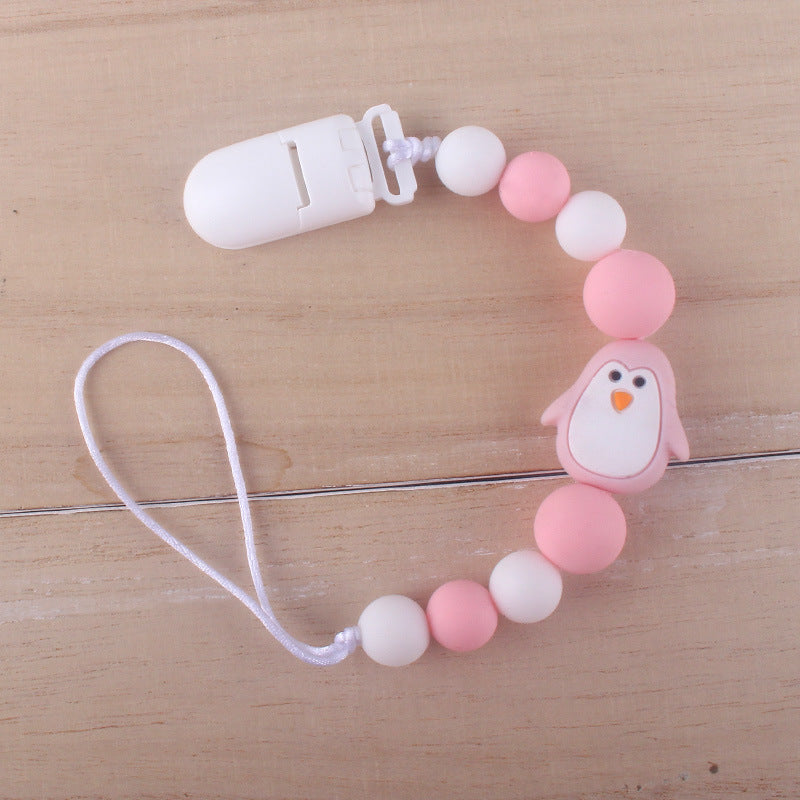 Baby silicone nipple chain clip