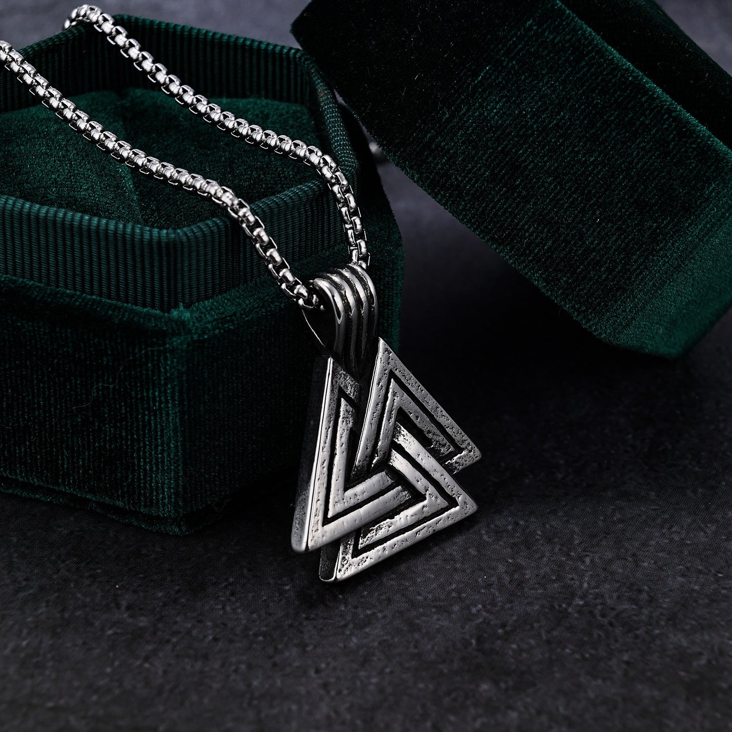 Versatile Viking Triangle Stainless Steel Pendant