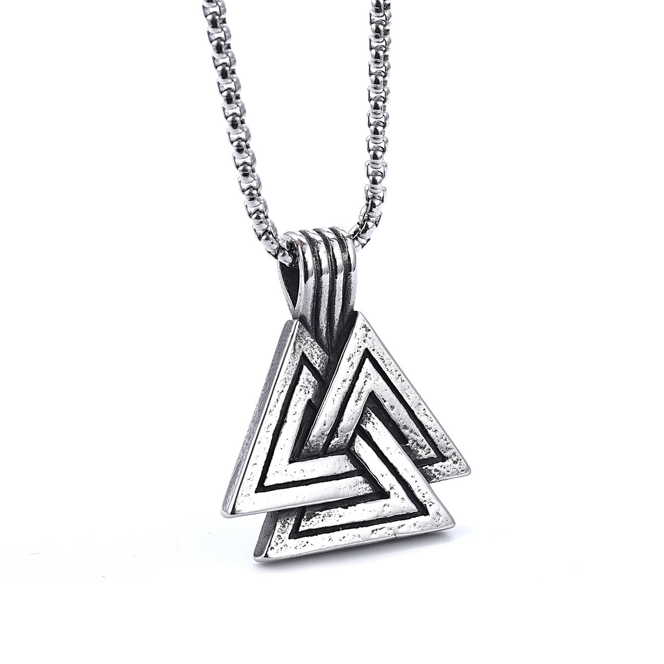 Versatile Viking Triangle Stainless Steel Pendant